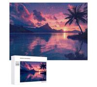 Classic Wooden Jigsaw Puzzle for Adults, Serene Sunset Silhouettes, 500 PCS