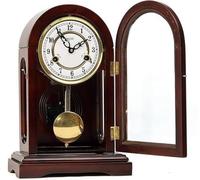 Classic Wooden Pendulum Clock With Westminster Chimes - Elegant Mechanical Table Clock For Living Room, Office, Home Decor & Gifts