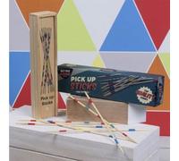 Classic Wooden Pick Up Sticks Game, Traditional Family Fun Retro Game Set, Multicolored Mikado Sticks for Kids and Adults