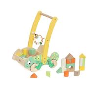 Classic World Chameleon Baby Walker with Wooden Blocks, Bead Maze, FSC-Certified Wood, Multi-Activity Push Toy, 12 Months+