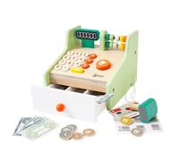 Classic World - Children's Wooden Cash Register Pretend Play Supermarket Shop Till Educational Role Play, Suitable for 3+ Years
