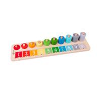 Classic World - Wooden Counting Stacker - Counting Games with 55 Rings Number Blocks - Encourages Montessori Play - Maths Learning Toy - Suitable for 3+ Years Old