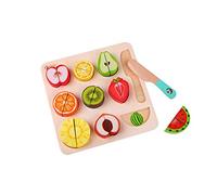 Classic World Cutting Fruit Puzzle - Wooden Play Food Toy 20 pieces Colourful Kitchen Pretend Playset - Wooden Cutting Fruit and Veg Toys - Educational Learning Toys - Suitable for 18 Months +