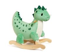 Classic World Dinosaur Rocker, Plush Ride-On Toy with Wooden Base, Green, for Toddlers 12 Months and Up