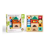 Classic World Explanation Blocks - 18-Piece Sensory Discovery Set with 8 Interactive Functions - Wooden Learning Blocks for Fine Motor Skills, Imagination & Early Development - Suitable from 9 Months+