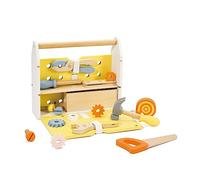 Classic World - Modern Toolbox - Wooden Construction Tools Set - Children DIY Toys - Pounding Toys - Montessori Toys - Colourful Construction Toys - Suitable for 3+ Years Old