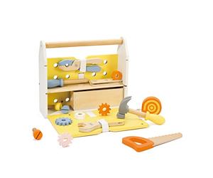 Classic World - Modern Toolbox - Wooden Construction Tools Set - Children DIY Pounding Toys - Montessori Games - Colourful Construction - Suitable for 3+ Years Old