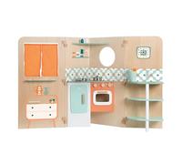 Classic World My Little Home, Role-Play Kitchen, Wooden Vintage Fold-Out Play House with Multiple Rooms, Easy Compact Storage, Non-Toxic Paint, 3 Years+, 14 Pieces, 140 x 56 x 90 cm