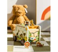 Classic World Wooden Safari Car Shape Box - Educational Toy for Children