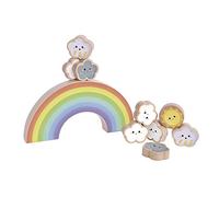 Classic World - Rainbow Wooden Balancing Game - Stacking Multicoloured Clouds - Balancing and Stacking Toys For Pre-School Toddlers Both Girls and Boys - Suitable For 18 Months+