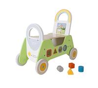 Classic World - Two in One Rider Walker - First Steps Baby Walker with Colourful Building Blocks - Push Along Baby Toy - Walker with Shape Sorter - Suitable for 18 Months+