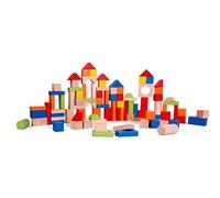 Classic World Wooden Building Blocks Set, Durable, Balancing, Sorting, Stacking, Developmental and Educational, Perception and Sensory Toy, 100-Piece Set, 1 Year+