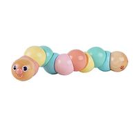 Classic World Wooden Twist Caterpillar Pull Toy, Flexible Colourful Worm for Babies, Toddlers, Kids, Develops Fine Motor Skills and Color Recognition, 25 cm, 1 Year+, Pastel Colors