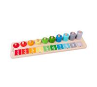Classic World - Wooden Counting Stacker - Counting Games with 55 Rings Number Blocks - Encourages Montessori Play - Maths Learning Toy - Suitable for 3+ Years Old