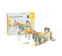 Classic World Wooden Marble Track Construction Set - 62-Piece Build-Your-Own Marble Run with Ramps, Blocks & Tracks - STEM Learning Toy for Creativity, Problem-Solving & Fine Motor Skills