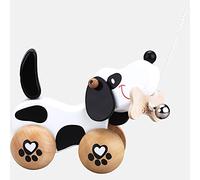 Classic World - Wooden Pull Along Dog - Pull-Along Toy - Stimulates Motor Skills and Imagination - Natural Wood - Encourages Early Walking - Suitable For 12 Months+