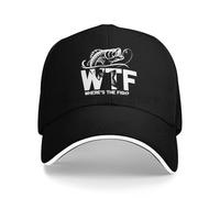 Classic WTF Where's The Fish Print Baseball Cap Unisex Adjustable Snapback Caps Dad Hat Trucker Hat Summer Fishing Sun Protection Hats