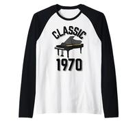 Classic Year 1970 with a Grand Piano. Raglan Baseball Tee