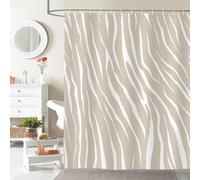 Classic Zebra Print Shower Curtain 200X200Cm - Waterproof Modern Art Decoration Bathtub Curtain - Wildlife Fur Pattern Washable Bathroom Curtain with Hooks Khaki
