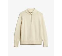 Classic zip neck cotton sweater for women Superdry Beige XS
