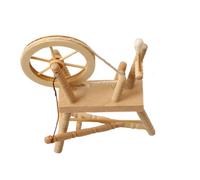 Classical 1/12 Dollhouses Spinnings Wheel Model Original Wood Color Spinnings Wheel For Various Dollhouses Decoration Retro Furniture