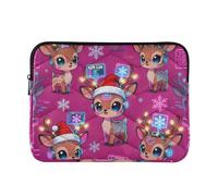 Classical 15 Inch 16 Inch Christmas Deer with Neon Elements Print Travel Laptop Sleeve Bag