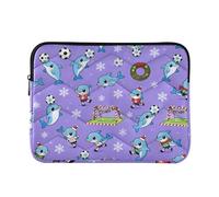 Classical 15 Inch 16 Inch Christmas Dolphins with Sports Elements Print Travel Laptop Sleeve Bag