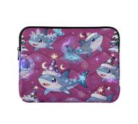 Classical 15 Inch 16 Inch Christmas Sharks with Magical Elements Print Travel Laptop Sleeve Bag