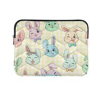 Classical 15 Inch 16 Inch Colorful Bunny Faces Pattern Print Travel Laptop Sleeve Bag