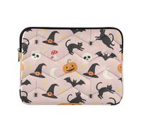 Classical 15 Inch 16 Inch Halloween Cat Pumpkin Pattern Print Travel Laptop Sleeve Bag