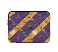Classical 15 Inch 16 Inch Halloween Ghost and Pumpkin Striped Pattern Print Travel Laptop Sleeve Bag