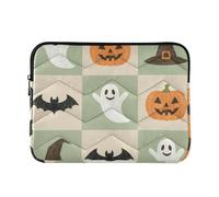 Classical 15 Inch 16 Inch Halloween Ghost Pumpkin Checkered Pattern Print Travel Laptop Sleeve Bag