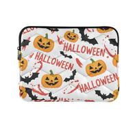 Classical 15 Inch 16 Inch Halloween Pumpkin Bat Pattern Print Travel Laptop Sleeve Bag