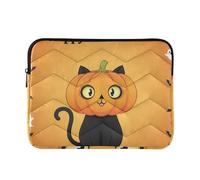 Classical 15 Inch 16 Inch Happy Halloween Cat Pumpkin Pattern Print Travel Laptop Sleeve Bag