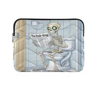 Classical 15 Inch 16 Inch Skeleton Reading Newspaper in Bathroom Travel Laptop Sleeve Bag