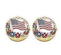 Classical 250 Years America Independence Commemorative Brooch Zn Alloy Star Flower Coating Corsage Pin America Flag Lapel Pin