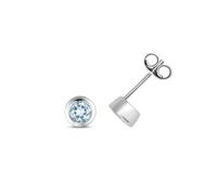 Classical 9ct White Gold Ladies Stud Earrings with Aquamarine - 5mm*5mm WJS40154