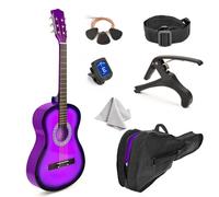 Classical Acoustic Guitar For Kids By MasterPlay- 30" Beginner Guitar For Learners- Accoustic String Starter Kit: Guitar Bag, Tuner, Strap, Extra Strings, Picks, Wash Cloth, Capo (Purple)