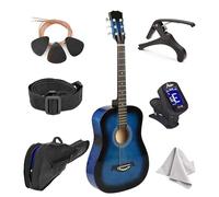Classical Acoustic Guitar For Kids By MasterPlay- 30” Beginner Guitar For Learners- Accoustic String Starter Kit: Guitar Bag, Tuner, Strap, Extra Strings, Picks, Wash Cloth, Capo (Bluburst)