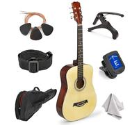 Classical Acoustic Guitar For Kids By MasterPlay- 30” Beginner Guitar For Learners- Accoustic String Starter Kit: Guitar Bag, Tuner, Strap, Extra Strings, Picks, Wash Cloth, Capo (Natrual)