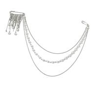 Classical Alloy Brooch with Pearls, Flowing Chains | Delicate Chain Tassels Design Adds Elegance to Any Wardrobe Essential for Formal and Casual Wear