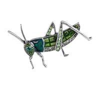 Classical Alloy Grasshopper Brooch Statement Pin Decorated with Sparkling Rhinestones Stylish Outfit Upgrade Retro Animal Badge Pin