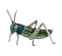 Classical Alloy Grasshopper Brooch Statement Pin Decorated with Sparkling Rhinestones Stylish Outfit Upgrade Fashion Statement Pin