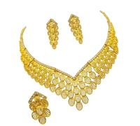 Classical Alloy Necklace and Earrings Set for Bride Perfect Matching for Formal Event and Ceremonies Sophisticated Bride Jewelry