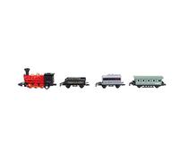 Classical Alloy Plastic Simulated Steam Train Pull back Model Kid Toy Gift for Children (Red)