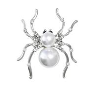 Classical Animal Shape Brooch Boasting Black White Pearls Detail Unisex Corsage Halloween Costume Decoration Pin Unisex Corsage Pin