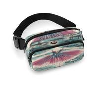 Classical Ballet Elegant Ballerina Fanny Pack Belt Bag with Adjustable Strap Fashion Waist Bag for Outdoor Sports Hiking, white, 20x13cm, Full Printed Waist Bag