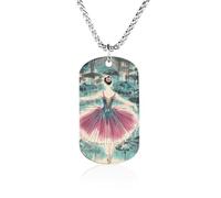 Classical Ballet Elegant Ballerina Necklace Gift for Girlfriend Boyfriend, Long Chain Pendant Custom with Picture, Personalized Necklace Gift for Christmas Anniversary Family Birthday Valentine's Day