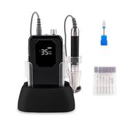Classical Black Rechargeable Nail Drill Machine Nail Sander Manicure Tool Quiet 85w Brushless 35000rpm Cordless Drilling Base(Octangle)