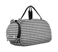 Classical Black White Houndstooth Kids Duffel Bag with Shoes Compartment Large Capacity Overnight Travel Weekender Tote for Travel, Sports, Duffel, Weekender bolsos deportivos para mujer